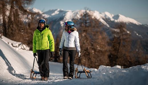 Couple with Toboggans