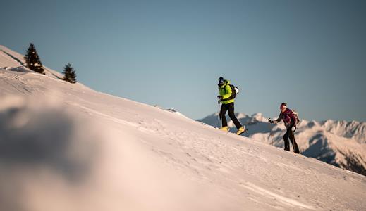 Going uphill during a ski tour